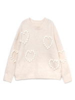 ハートボンボンニット/ホワイト