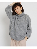 ハート柄タートルネックニット/ライトグレー(011)