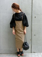 ハイゲージツイルジャンパースカート/ベージュ