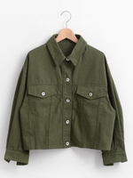 バックプリントシャツ/カーキグリーン