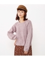 バルーンスリーブモールニットTOPS/L/PNK1