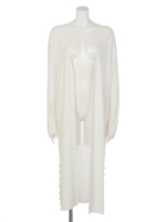 パールスリットロングカーデ/WHT