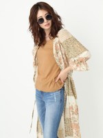 パッチワークシャツディガン/アイボリー