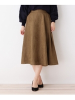 フェイクスエード フレアスカート/キャメル(041)