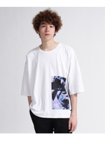 フラワーコラージュTシャツ/ホワイト(001)