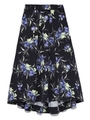 フラワープリントアシメミモレスカート/NVY