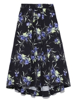 フラワープリントアシメミモレスカート/NVY