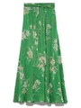 フラワープリントミドルスカート/GRN