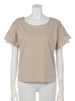 フリルレーススリーブゆるカットソープルオーバー/ベージュ