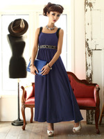 フレアロングドレス/ネイビー