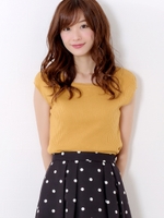 フレンチスリーブリブニット/マスタード