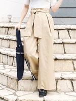 フロントリボンロングパンツ/BEIGE