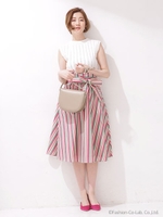 フロント釦フレアスカート/パターン1