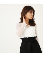 プリーツチュールパフSLV TOP/WHT