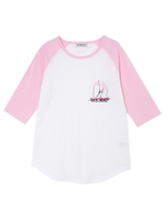 プリントラグランTシャツ/ピンク