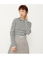 ベーシックハイネックKNIT TOPS/柄BLK5