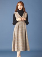 ベルトボタンジャンスカ/ブラウン系