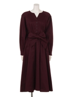 ボリュームタックスリーブワンピース/WINE
