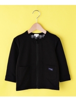 ミニ裏毛 前開きカーディガン/ブラック(019)