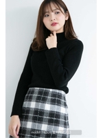 メロウリブフリルタートルニット/ブラック(010)