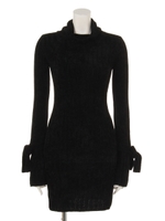 モールニットタートルOP/ブラック