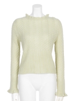 モヘヤミックスパターンプルオーバー/ライトグリーン