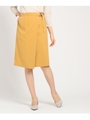 ラップ風ヨークストレッチスカート/マスタード(033)