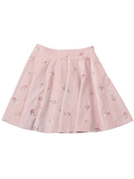 ラブローズ刺繍ベロアスカート / mille fille closet/ピンク