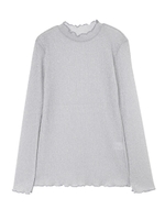 ラメハイネックトップス/シルバー