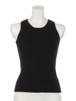 ラメリブタンクトップ/ブラック