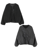 リバーシブルチェストジップボアブルゾン/ブラック