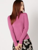 リブスカラップタートルニット/紫系