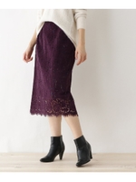 レースナロースカート/パープル(083)