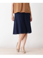 レースフレアスカート/ネイビー(093)