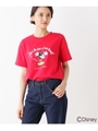 ロゴデザインTシャツ(ミッキーマウス)/ワインレッド(063)