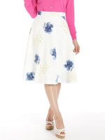 花柄フレアスカート/ブルー