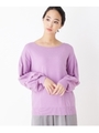 袖レースニット/パープル(080)