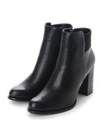 太ヒールショートブーツ/ブラック