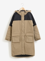 配色マウンテンコート/ベージュ