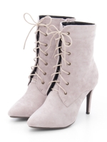 編み上げショートブーツ/ベージュ