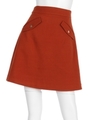 釦ポケット台形スカート/ORANGE
