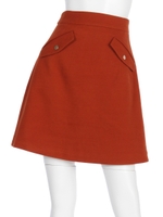 釦ポケット台形スカート/ORANGE