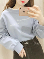 WEGO/フリルネックロゴスウェット