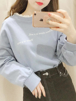 WEGO/フリルネックロゴスウェット