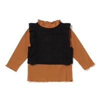 【20%OFF】ハイネックシャツ×コットンレースベストセット