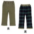 【26%OFF】無地×チェックリバーシブルパンツ