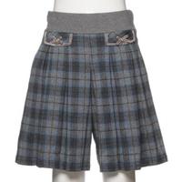 【30%OFF】ウエストリブタータンチェックキュロット