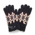 【30%OFF】エッフェル刺しゅう入り裏シャギーアーガイル手袋