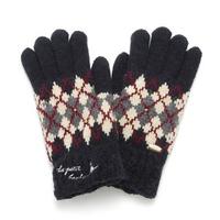 【30%OFF】エッフェル刺しゅう入り裏シャギーアーガイル手袋