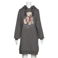 【30%OFF】クマプリント裏起毛パーカワンピース